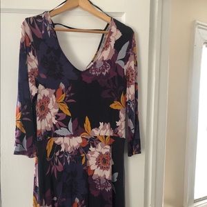 Multi tropical floral long dress